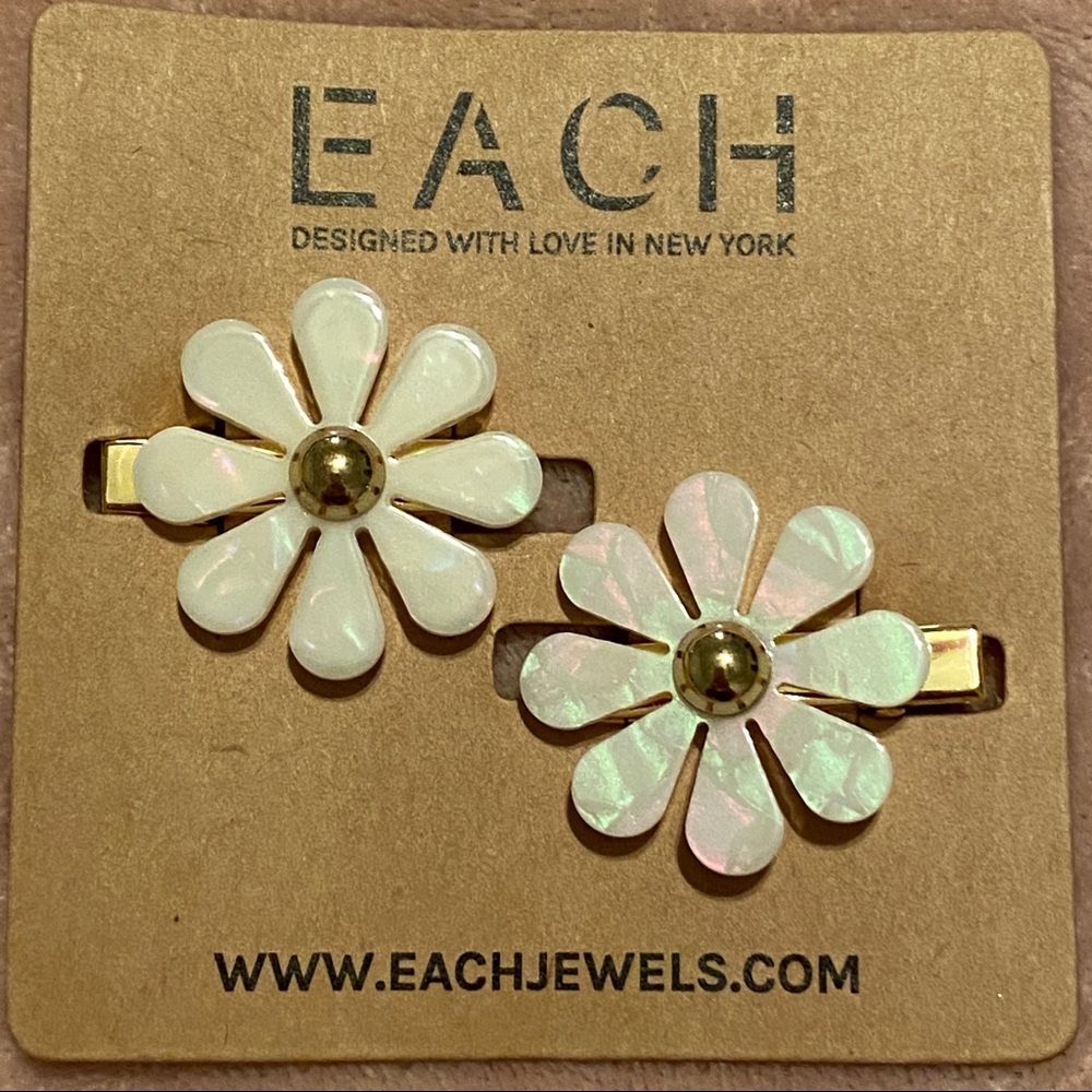 New Each Jewels Iridescent Barrettes